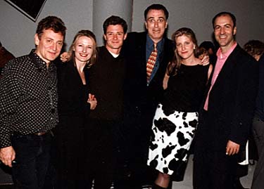 Musical producer Crispin Cioe, Associate Producer Laurie Williams, Producer Jason Lyon, Musical Director George Gilmore, Tessa Blake, and premiere party producer Neal Lerner at the 'Five Wives' premiere party in New York, October 7, 1999.