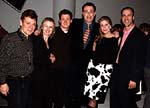Musical producer Crispin Cioe, Associate Producer Laurie Williams, Producer Jason Lyon, Musical Director George Gilmore, Tessa Blake, and premiere party producer Neal Lerner at the 'Five Wives' premiere party in New York, October 7, 1999.